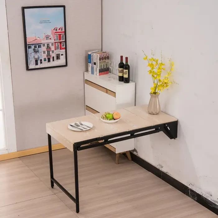 Table pliante murale, étagère de rangement flottante