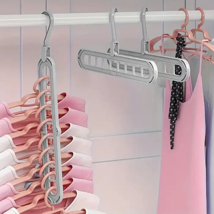 Cintres pliables en plastique à 9 trous