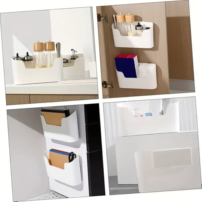 Bacs de rangement muraux en plastique sans poinçon