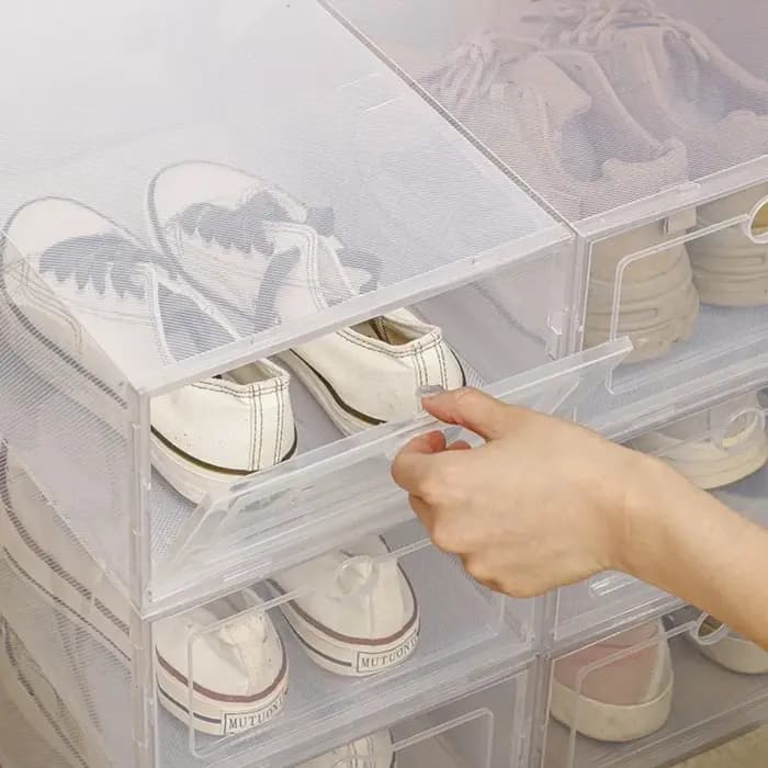 Nouvelles boîtes à chaussures transparentes empilables