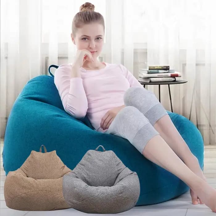 1/2 pièces canapés couverture remplacement pouf doublure intérieure amovible paresseux canapé doublu