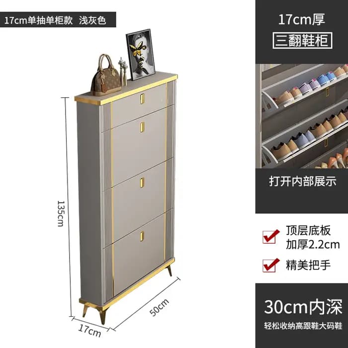 Meuble à chaussures fin pour entrée, rangement en bois, style japonais moderne, armoire à chaussures