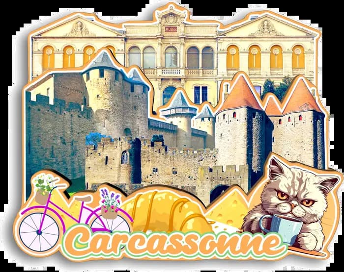 Bordeaux La Rochelle Toulouse Montpellier Nimes Albi Carcassonne Lourdes Angers France Réfrigérateur Aimant Voyage Souvenir Cadeau