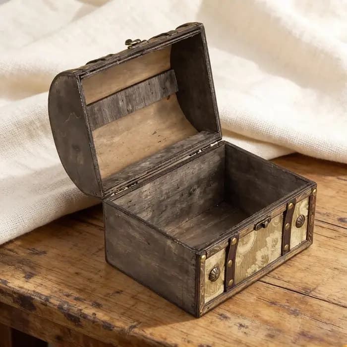 Boîte à bijoux vintage avec fermoir en métal