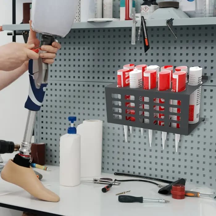Support de rangement mural polyvalent en acier inoxydable – Organisateur de mastic et de graisse pour étagères d'atelier