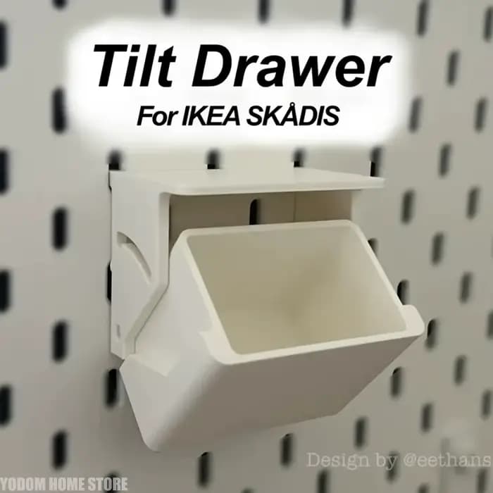 Boîte de rangement à tiroirs inclinables d'impression 3d, pour conteneurs de panneaux IKEA SKADIS, b