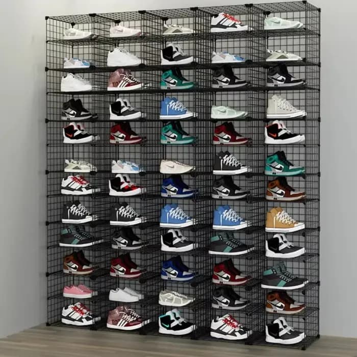 Étagère à chaussures suspendue en métal multicouche pliable