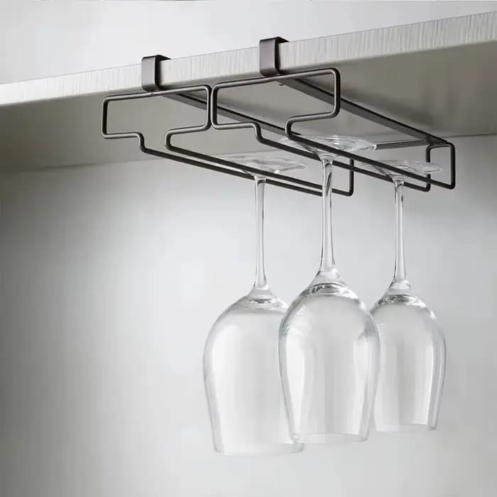 Support de rangement suspendu pour verres à vin sous armoire