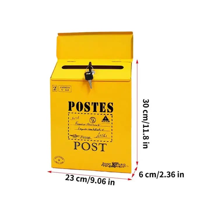 Boîte aux lettres murale décorative, étanche, avec serrure, en métal, avec clé, pour extérieur, jard