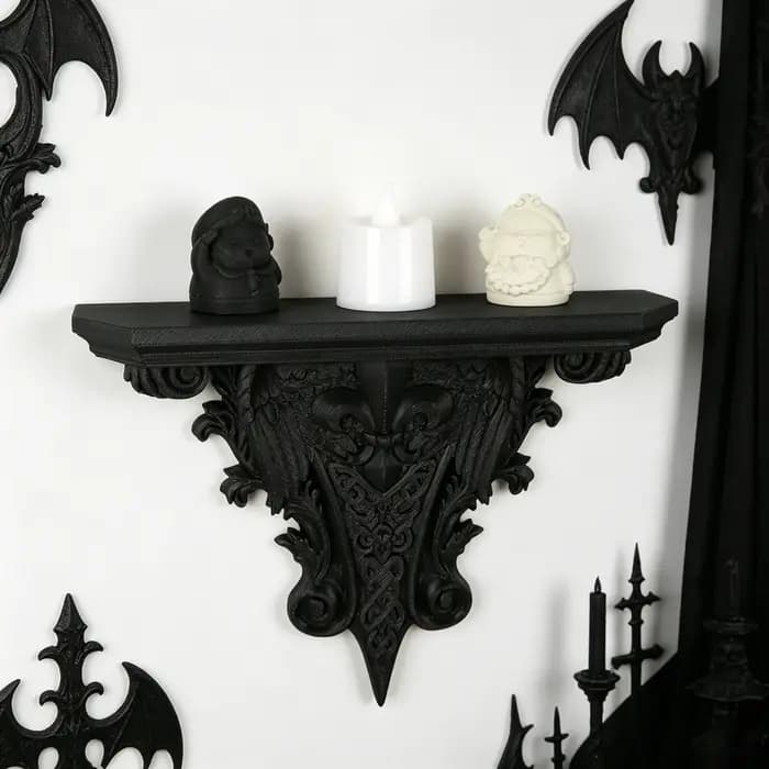 Étagère murale triangulaire sculptée vintage transfrontalière pour rangement et décoration