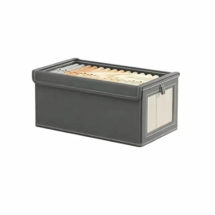 Boîte de rangement pour vêtements empilable avec fermeture éclair et couvercle, organisateur de rang