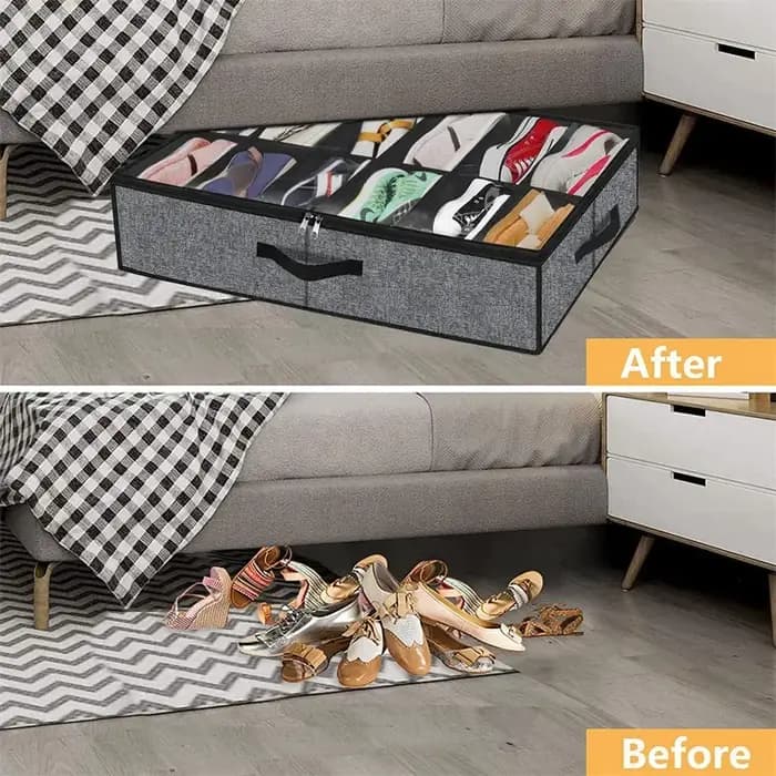 Organisateur de rangement de chaussures sous le lit
