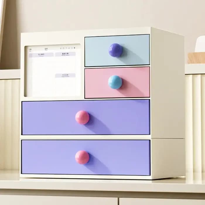 Boîte de rangement de Style tiroir de bureau, Style Dopamine Ins, bureau d'étudiant, Organization de papeterie, support de rangement empilable de grande capacité