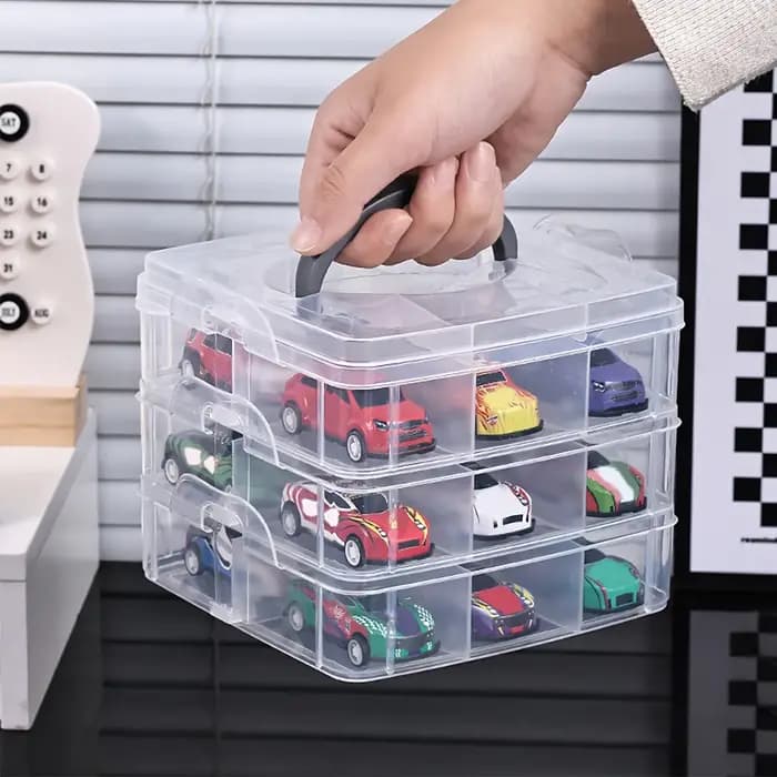 1 boîte de rangement transparente et minimaliste pour jouets
