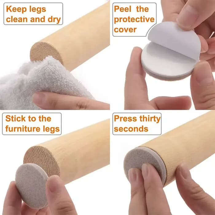 Coussinets ronds auto-adhésifs en feutre pour pieds de chaise, capuchons de couverture, pieds de Tab