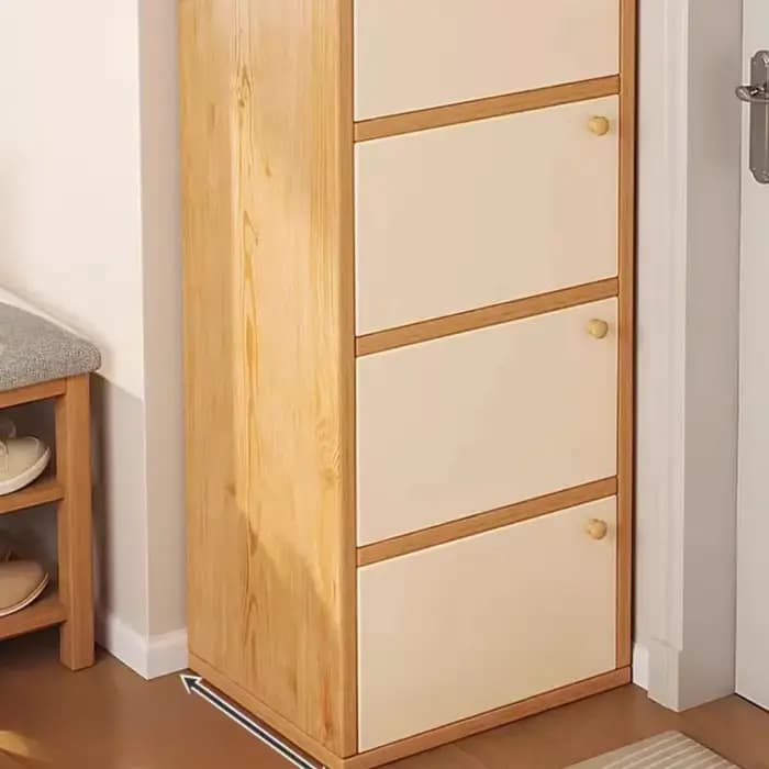 Armoire à chaussures minimaliste moderne en bois massif