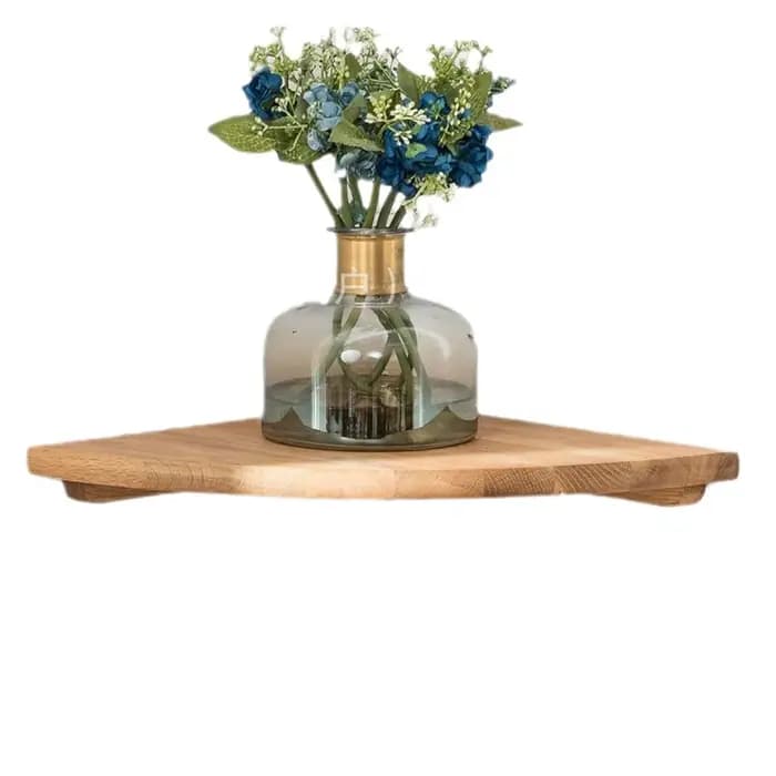 Étagère d'angle murale en bois massif, support de rangement multi-niveaux, étagères murales flottantes en bois fixées par vis, décoration intérieure, présentoir, organisateur