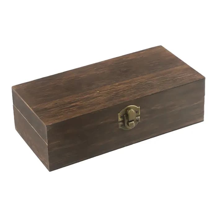 Boîte de rangement rectangulaire en bois pour magasin de thé