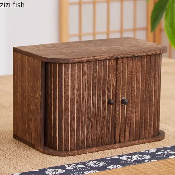 Boîte de rangement en bois massif
