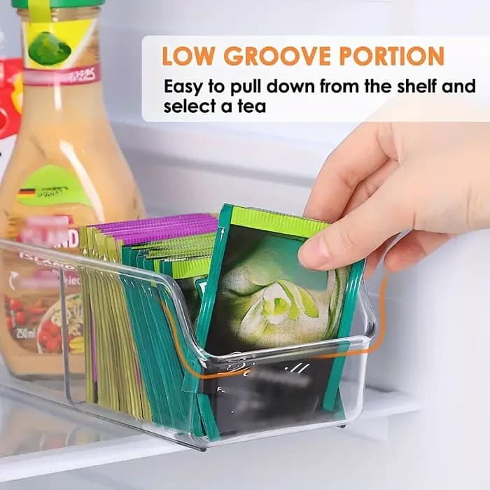 Boîte de rangement transparente pour sachets de thé