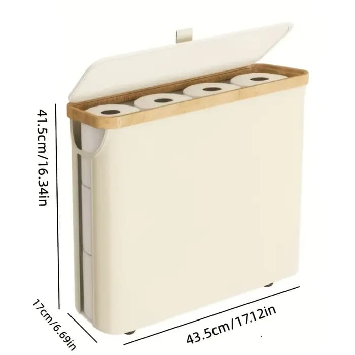 Panier de rangement pour papier toilette avec couvercle