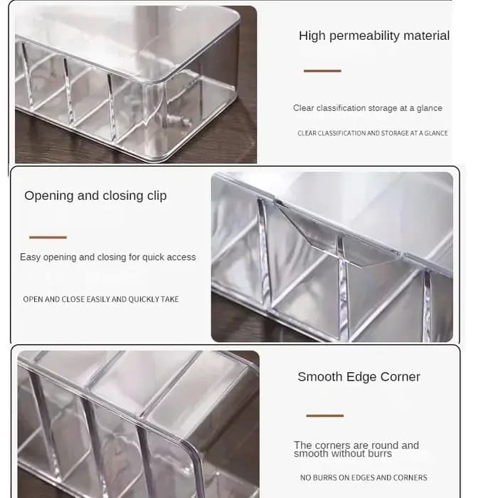 Boîte de rangement de câbles de données en plastique transparent
