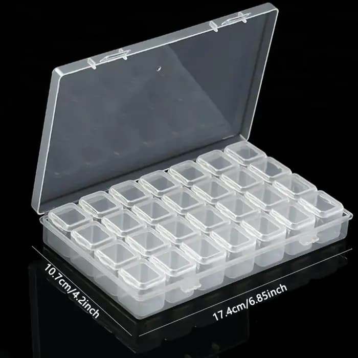 Boîte de rangement pour outils de peinture au diamant à 28 compartiments