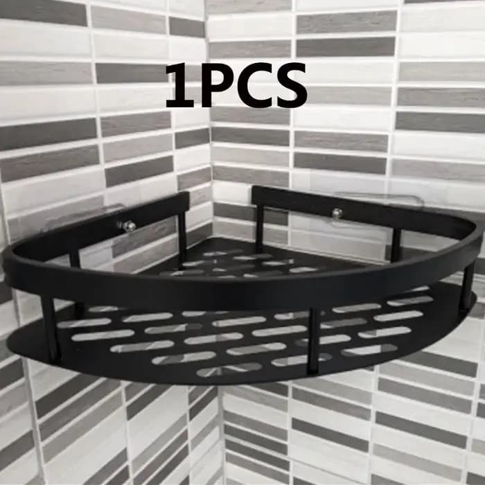 Étagère de salle de bain en alliage d'aluminium, support de shampoing, organisateur de rangement de maquillage, étagère de douche, accessoires de salle de bains, étagère d'angle murale sans perceuse