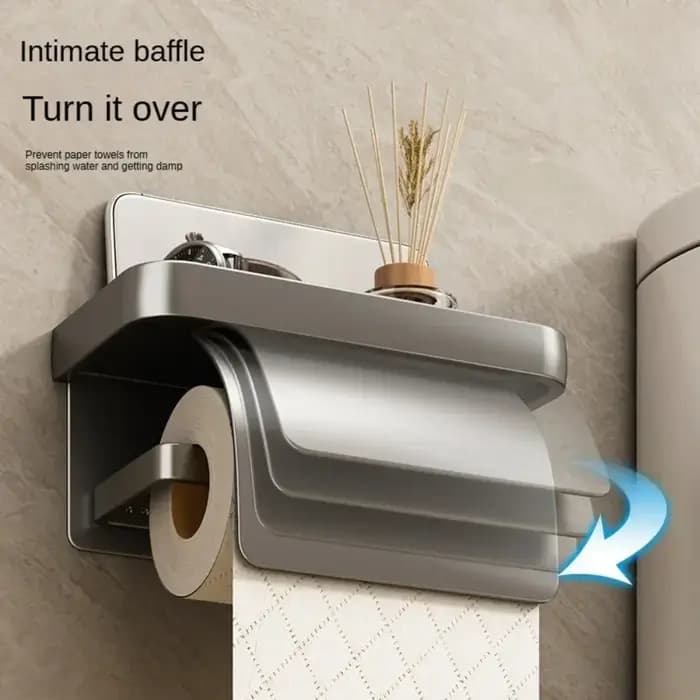 Porte-rouleau de papier toilette auto-adhésif/perforé