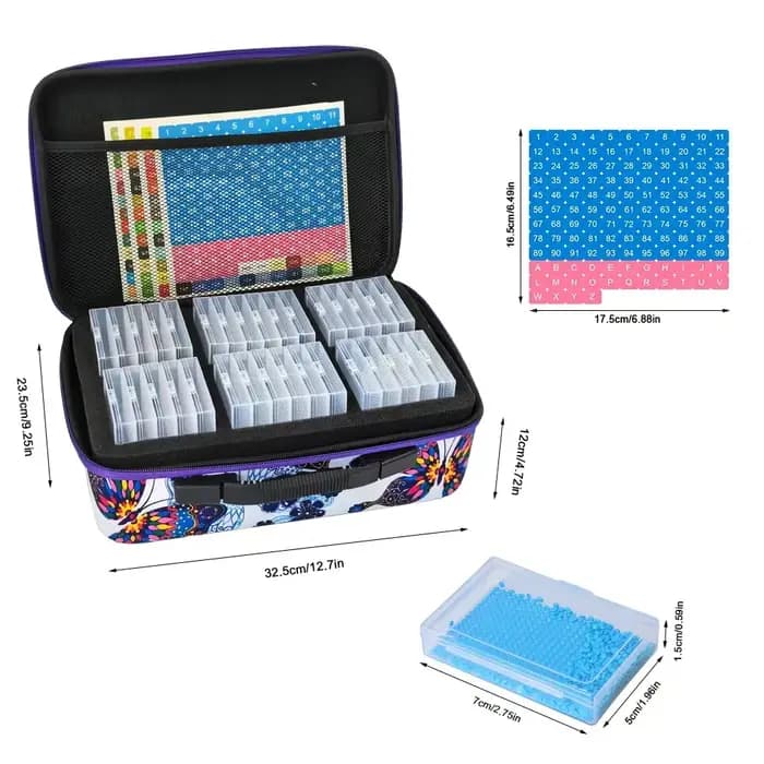 Boîtes de rangement pour peinture au diamant à 32/64 compartiments, organisateur 2-en-1 avec couvercles, accessoires pour la peinture au diamant, boîte de rangement
