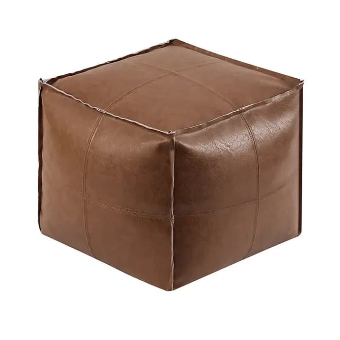 Repose-pieds meubles maison tabouret de rangement étanche sans remplissage en cuir PU Ottoman grande capacité carré marocain Pouf balcon