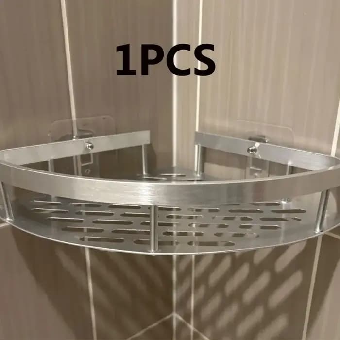 Étagère de salle de bain en alliage d'aluminium, support de shampoing, organisateur de rangement de maquillage, étagère de douche, accessoires de salle de bains, étagère d'angle murale sans perceuse
