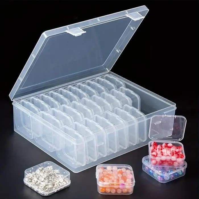 30 petits contenants de rangement en plastique
