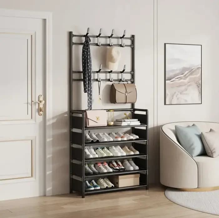 Étagère à chaussures multicouche montée sur porte