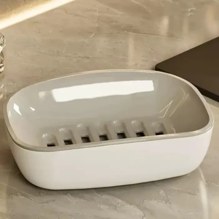 Boîte à Savon Double Couche à Séchage Rapide en Plastique Étanche avec Drainage Antidérapant, Support de Rangement Gain de Place pour Salle de Bain