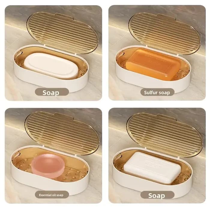 Boîte à Savon Couvertée Double Couche avec Drainage