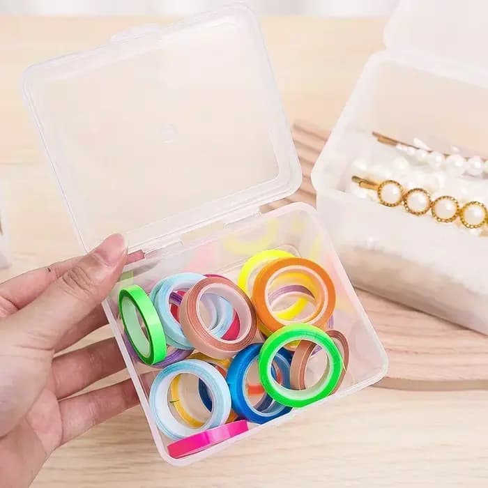 Boîte de rangement transparente avec couvercle pour bijoux