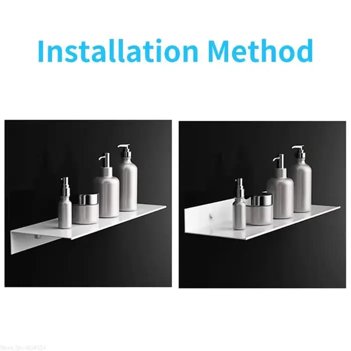 Étagère de rangement murale en aluminium blanc pour douche