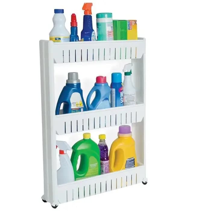 Étagère mobile mince à 3 couches – Support de garde-manger peu encombrant pour cuisine, salle de bain et réfrigérateur