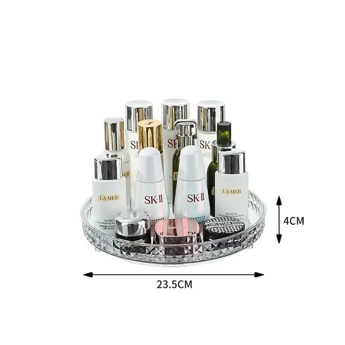 360 ° Support à cosmétiques rotatif de bureau, étagère de salle de bain, grande capacité, parfum, aromathérapie, soins de la peau, organisateur de stockage de produits