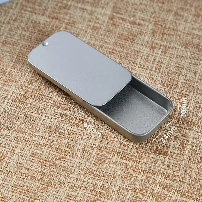 Boîte en fer blanc mini portable avec couvercle coulissant pour rangement, bijoux de mariage, pilule