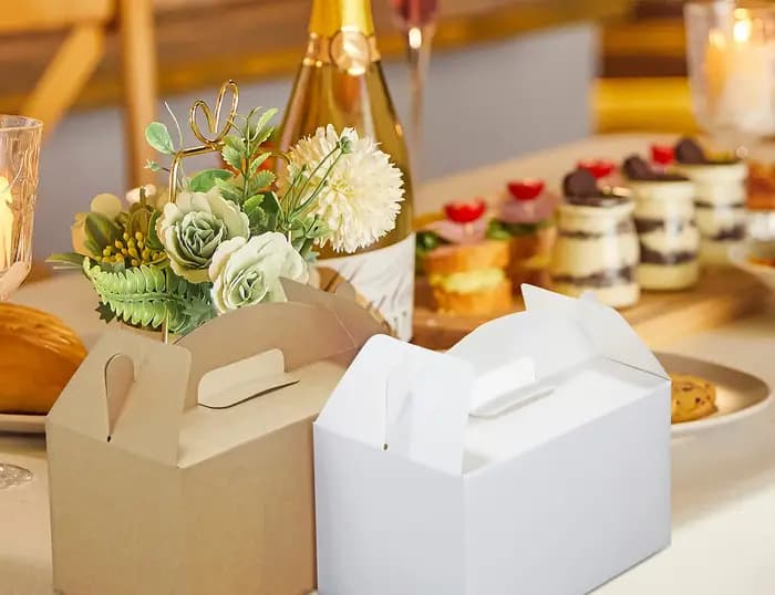10 boîtes cadeaux en papier kraft avec poignées