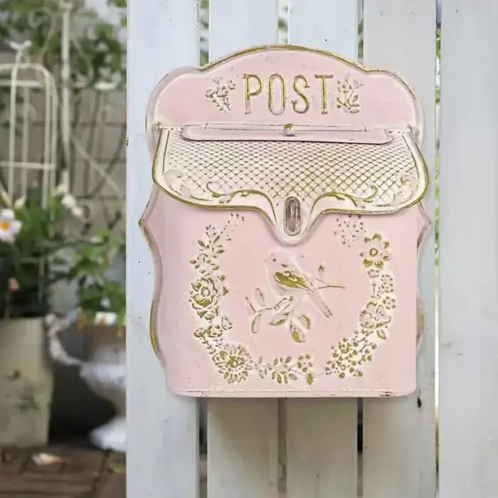 Boîte aux lettres murale en fer forgé en métal de Style européen