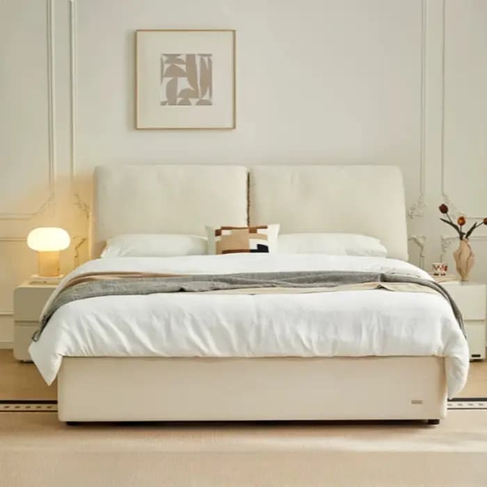 Lit de rangement moderne en tissu, armoire de chambre simple, lit 180x200cm, lit double avec tiroirs, meubles de style mi-siècle