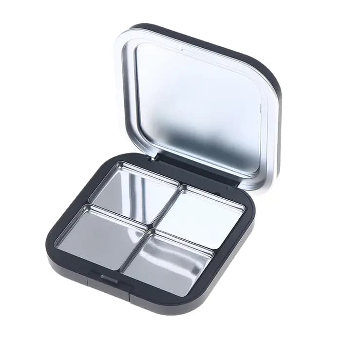 Palette de maquillage magnétique vide carrée noire mate avec miroir, support pour fards à paupières