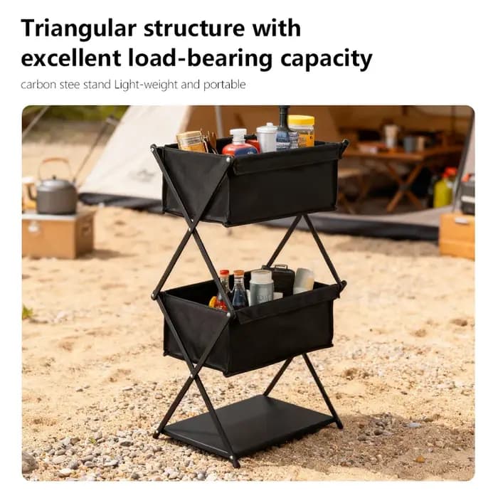 TARKA Camping nouveau support de rangement étagère à trois couches