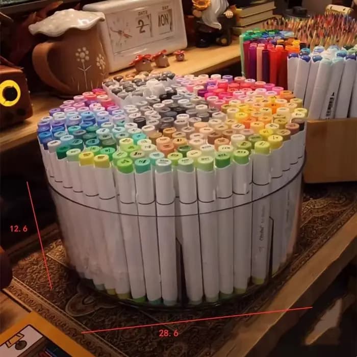Boîte de rangement pour stylos marqueurs rotatifs