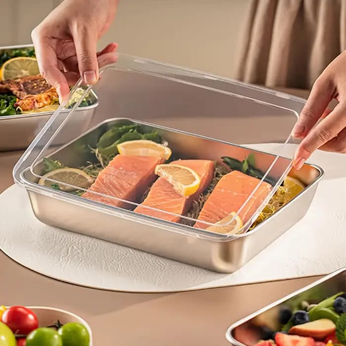 Boîte de conservation alimentaire en acier inoxydable