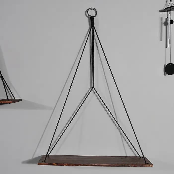 Étagères murales en bois noir pour chambre à coucher, bougeoir, rangement en macramé, décoration d'i