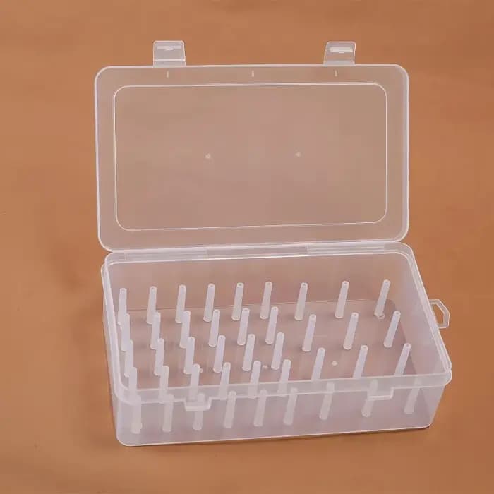  Boîte de rangement de fil à coudre 42 bobines, boîte de rangement de fil à coudre Portable en plastique transparent de grande capacité pour fournitures de broderie